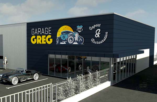Enseigne fronton pour garage automobile a Nantes
