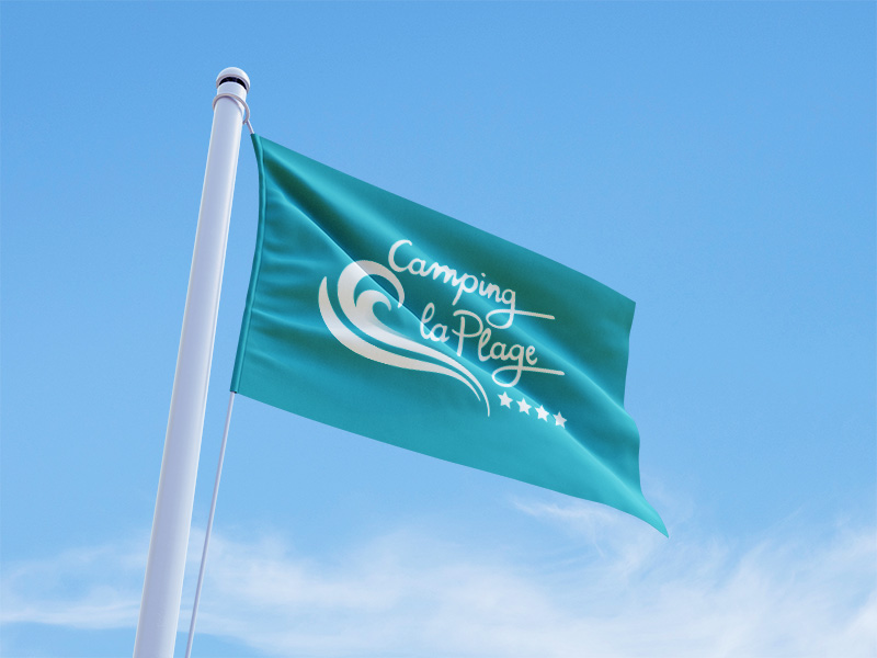 Drapeau flag personnalisé pour camping en Vendée