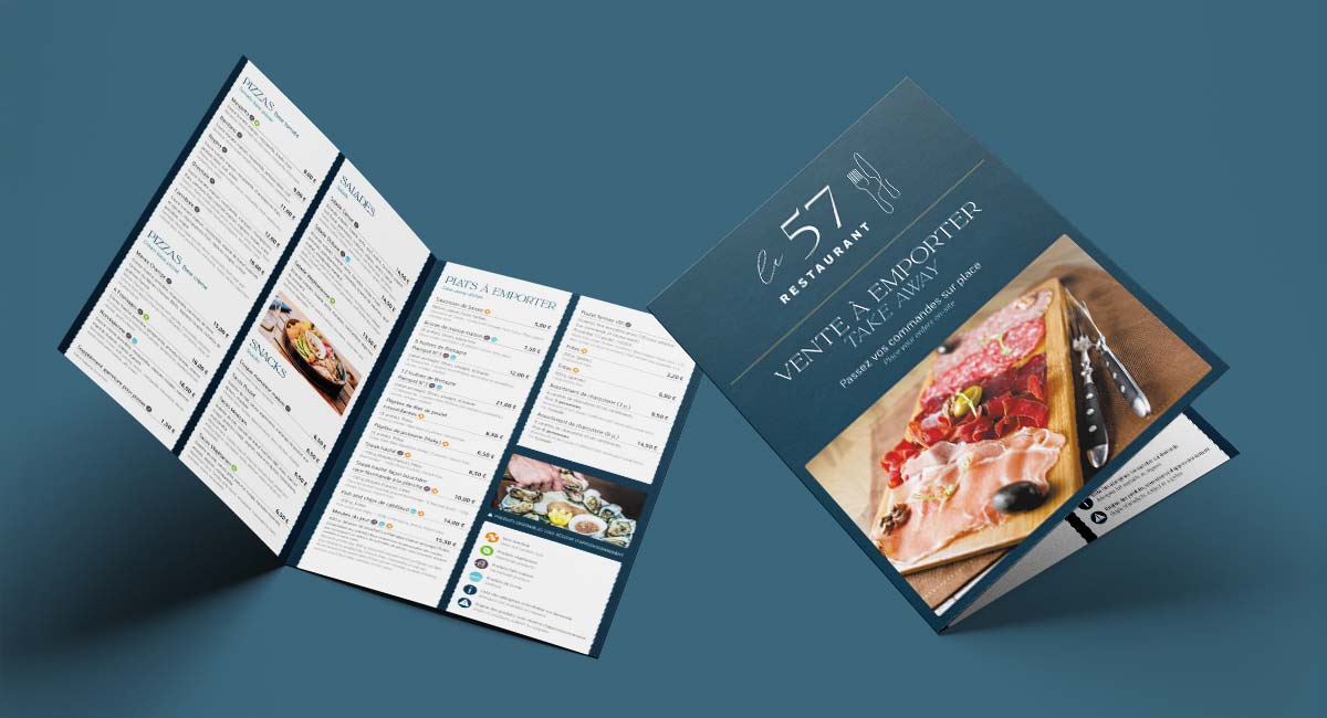 Menu dépliant restaurant - impression print Nantes
