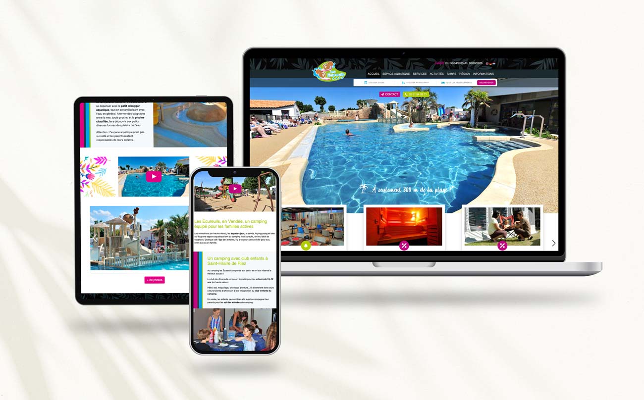 Réalisation de site web pour les campings en Vendée