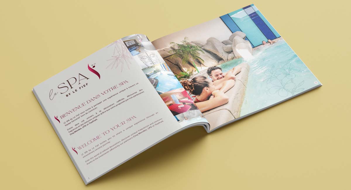 Brochure de présentation du spa conçue par Koro Marketing