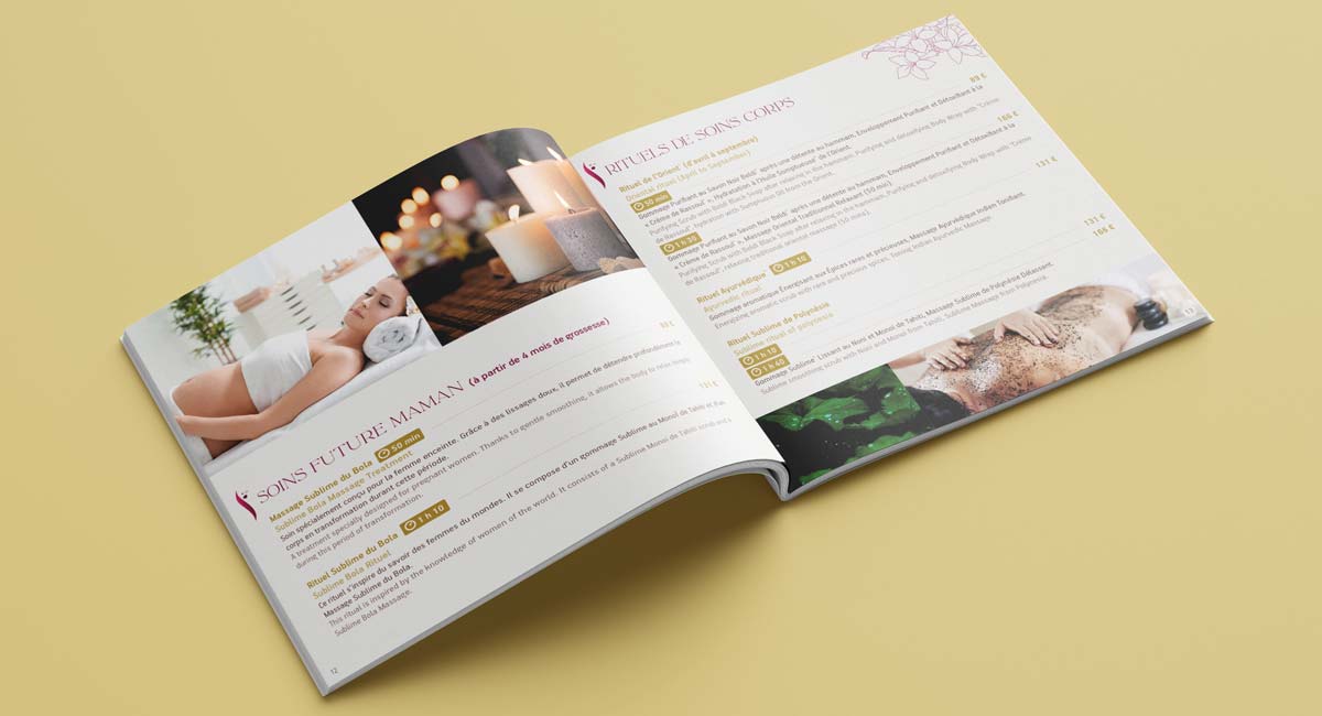 Création de brochures pour établissements de soins et bien-être à Nantes