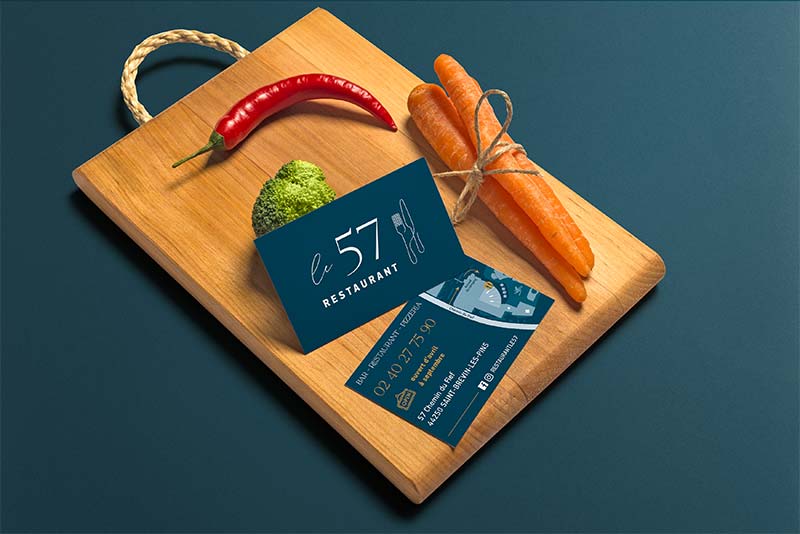 Carte de visite de restaurant réalisée par l'agence de communication nantaise Koro Marketing
