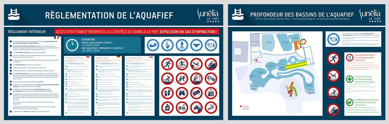 Panneau et signalétique pour centre de loisirs et campings