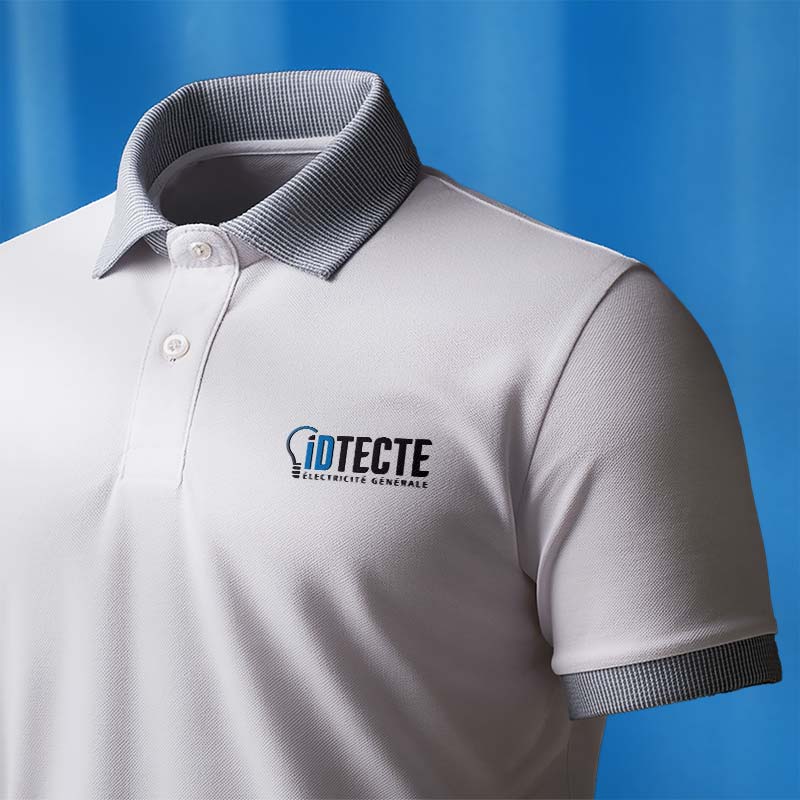 Polo avec broderie du logo personnalisé IDtecte pour les artisans