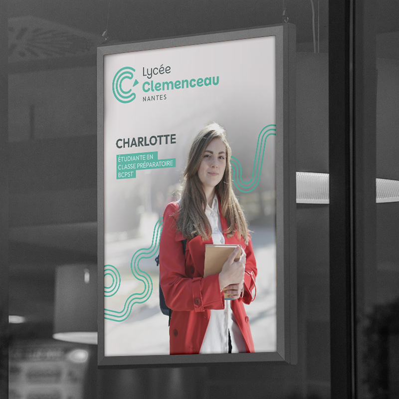 Affiche grand format pour la communication du Lycée Clemenceau