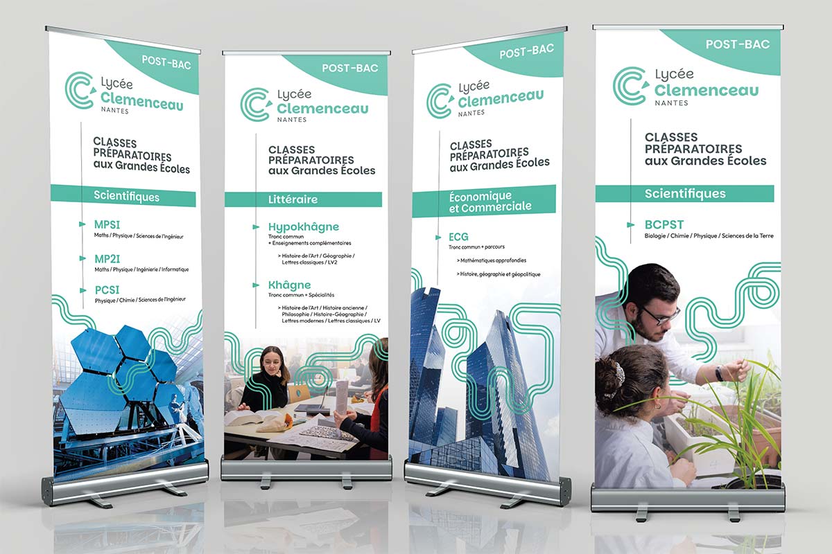 Roll-up de signalétique pour le Lycée Clemenceau à Nantes