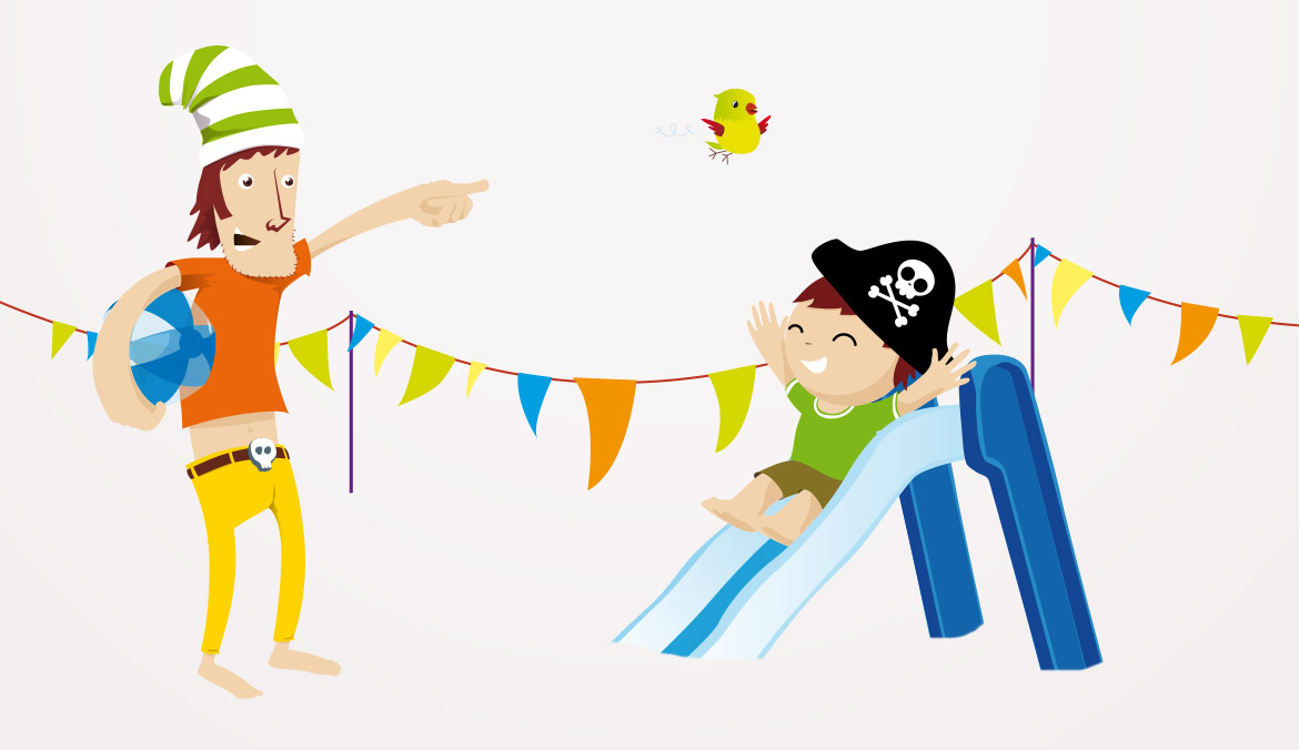 illustration ballon toboggan